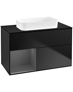 Villeroy und Boch Finion Villeroy und Boch Finion F652GKPD 100x60.3x50.1cm, shelf on the left anthracite matt, black matt lacquer