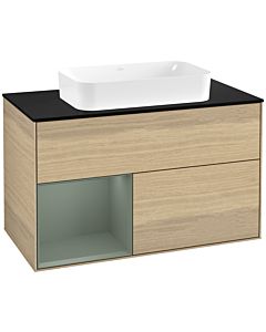 Villeroy und Boch Finion Villeroy und Boch Finion F652GMPC 100x60.3x50.1cm, shelf left Olive Matt Lacquer , Oak Veneer