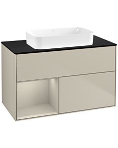 Villeroy und Boch Finion Villeroy und Boch F652HHHH 100x60.3x50.1cm, étagère à gauche Sand Matt Lacquer , Sand Matt Lacquer