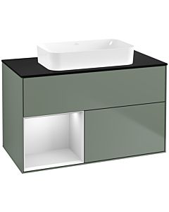 Villeroy und Boch Finion Villeroy und Boch Finion F652MTGM 100x60.3x50.1cm, shelf left white matt lacquer, Olive Matt Lacquer