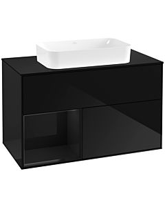 Villeroy und Boch Finion Villeroy und Boch F652PHPH 100x60.3x50.1cm, étagère à gauche Glossy Black Lacquer , Glossy Black Lacquer
