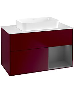 Villeroy und Boch Finion Villeroy und Boch F661GKHB 100x60.3x50.1cm, étagère droite anthracite mat, Peony Matt