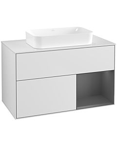 Villeroy und Boch Finion Villeroy und Boch F661GKMT 100x60.3x50.1cm, étagère à droite anthracite mat, laqué blanc mat