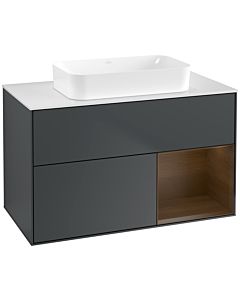 Villeroy und Boch Finion Villeroy und Boch Finion F661GNHG 100x60.3x50.1cm, shelf on the right Walnut veneer, Midnight Blue Matt Lacquer
