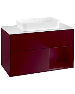 Villeroy und Boch Finion Waschtischunterschrank F661HBHB 100x60,3x50,1cm, Regal rechts Peony, Peony Matt