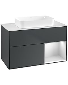 Villeroy und Boch Finion Villeroy und Boch Finion F661MTHG 100x60.3x50.1cm, shelf on the right white matt lacquer, midnight Blue Matt Lacquer