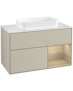 Villeroy und Boch Finion Villeroy und Boch F661PCHH 100x60.3x50.1cm, étagère à droite Oak Veneer , Sand Matt Lacquer