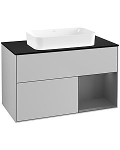 Villeroy und Boch Finion Villeroy und Boch F662GKGJ 100x60.3x50.1cm, étagère à droite anthracite mat, gris clair mat