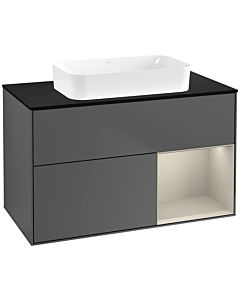 Villeroy und Boch Finion Villeroy und Boch F662HHGK 100x60.3x50.1cm, étagère à droite Sand mat, anthracite mat