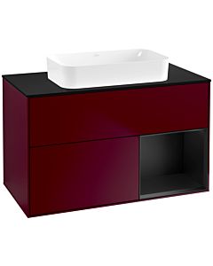 Villeroy und Boch Finion Villeroy und Boch Finion F662PDHB 100x60.3x50.1cm, shelf on the right black matt lacquer, Peony Matt