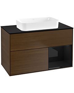 Villeroy und Boch Finion Villeroy und Boch F662PHGN 100x60.3x50.1cm, étagère à droite Glossy Black Lacquer , placage Glossy Black Lacquer