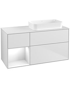 Villeroy und Boch Finion Villeroy und Boch Finion F681GFMT 120x60.3x50.1cm, shelf on the left Glossy white lacquer, white matt lacquer