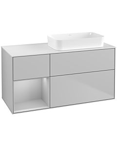 Villeroy und Boch Finion Waschtischunterschrank F681GJGJ 120x60,3x50,1cm, Regal links Light grey matt, Light grey matt