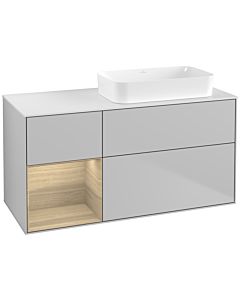 Villeroy und Boch Finion Villeroy und Boch F681PCGJ 120x60.3x50.1cm, étagère à gauche Oak Veneer , gris clair mat