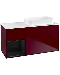 Villeroy und Boch Finion Villeroy und Boch F681PHHB 120x60.3x50.1cm, étagère à gauche Glossy Black Lacquer , Peony Matt