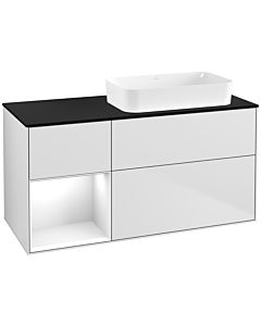 Villeroy und Boch Finion Villeroy und Boch Finion F682GFMT 120x60.3x50.1cm, shelf left glossy white lacquer, white matt lacquer