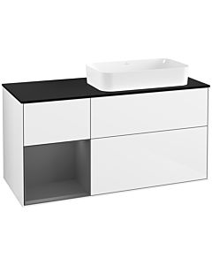 Villeroy und Boch Finion Villeroy und Boch Finion F682GKGF 120x60.3x50.1cm, shelf on the left anthracite matt, glossy white lacquer
