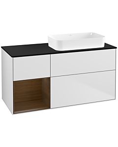 Villeroy und Boch Finion Villeroy und Boch F682GNMT 120x60.3x50.1cm, étagère gauche placage noyer, laqué blanc mat