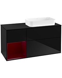 Villeroy und Boch Finion Villeroy und Boch F682HBPH 120x60.3x50.1cm, étagère à gauche Peony , Glossy Black Lacquer