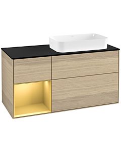 Villeroy und Boch Finion Villeroy und Boch F682HFPC 120x60.3x50.1cm, étagère gauche or mat, Oak Veneer