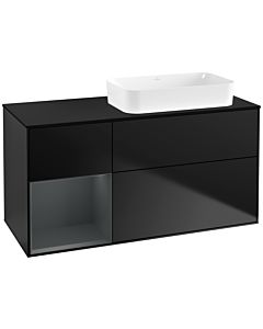 Villeroy und Boch Finion Villeroy und Boch F682HGPD 120x60.3x50.1cm, étagère gauche Midnight Blue Matt Lacquer , laqué noir mat