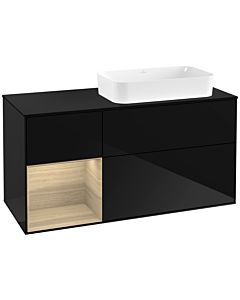 Villeroy und Boch Finion Villeroy und Boch F682PCPH 120x60.3x50.1cm, étagère à gauche Oak Veneer , Glossy Black Lacquer