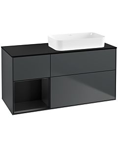 Villeroy und Boch Finion Villeroy und Boch Finion F682PDHG 120x60.3x50.1cm, shelf left black matt lacquer, midnight Blue Matt Lacquer