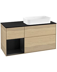 Villeroy und Boch Finion Villeroy und Boch Finion F682PDPC 120x60.3x50.1cm, shelf left black matt lacquer, Oak Veneer