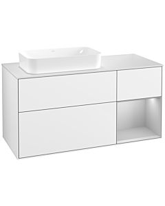 Villeroy und Boch Finion Villeroy und Boch F691GJGF 120x60.3x50.1cm, étagère à droite gris clair mat, laqué blanc brillant