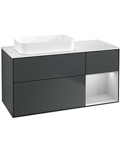 Villeroy und Boch Finion Waschtischunterschrank F691GJHG 120x60,3x50,1cm, Regal rechts Light grey matt, Midnight Blue Matt Lacquer