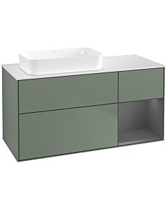 Villeroy und Boch Finion Villeroy und Boch F691GKGM 120x60.3x50.1cm, étagère droite anthracite mat, Olive Matt Lacquer