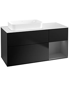 Villeroy und Boch Finion Villeroy und Boch F691GKPD 120x60.3x50.1cm, étagère à droite anthracite mat, laqué noir mat