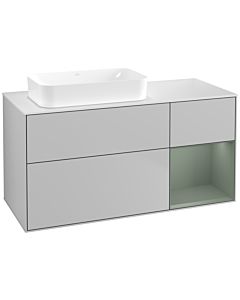 Villeroy und Boch Finion Villeroy und Boch F691GMGJ 120x60.3x50.1cm, étagère à droite Olive Matt Lacquer , gris clair mat