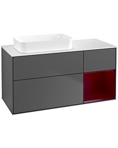 Villeroy und Boch Finion Waschtischunterschrank F691HBGK 120x60,3x50,1cm, Regal rechts Peony, Anthracite matt