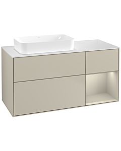 Villeroy und Boch Finion Villeroy und Boch F691HHHH 120x60.3x50.1cm, étagère à droite Sand mat, Sand Matt Lacquer