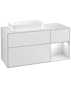 Villeroy und Boch Finion Villeroy und Boch F691MTMT 120x60.3x50.1cm, étagère à droite laqué blanc mat, laqué blanc mat