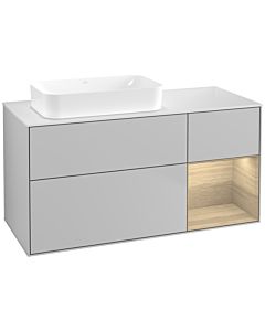 Villeroy und Boch Finion Villeroy und Boch F691PCGJ 120x60.3x50.1cm, étagère à droite Oak Veneer , gris clair mat