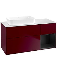 Villeroy und Boch Finion Villeroy und Boch Finion F691PDHB 120x60.3x50.1cm, shelf on the right black matt lacquer, Peony Matt