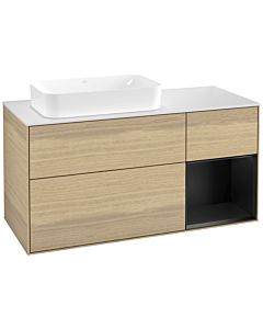 Villeroy und Boch Finion Villeroy und Boch Finion F691PDPC 120x60.3x50.1cm, shelf on the right black matt lacquer, Oak Veneer