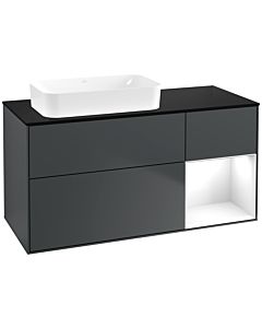Villeroy und Boch Finion Villeroy und Boch F692GFHG 120x60.3x50.1cm, étagère à droite Laque blanc brillant, Midnight Blue Matt Lacquer