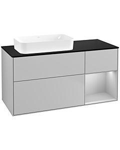 Villeroy und Boch Finion Waschtischunterschrank F692GJGJ 120x60,3x50,1cm, Regal rechts Light grey matt, Light grey matt