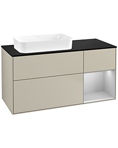 Villeroy und Boch Finion Waschtischunterschrank F692GJHH 120x60,3x50,1cm, Regal rechts Light grey matt, Sand Matt Lacquer