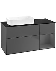 Villeroy und Boch Finion Waschtischunterschrank F692GKGK 120x60,3x50,1cm, Regal rechts Anthracite matt, Anthracite matt