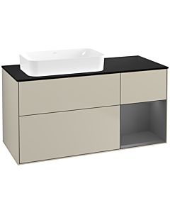 Villeroy und Boch Finion Villeroy und Boch F692GKHH 120x60.3x50.1cm, étagère droite anthracite mat, Sand Matt Lacquer