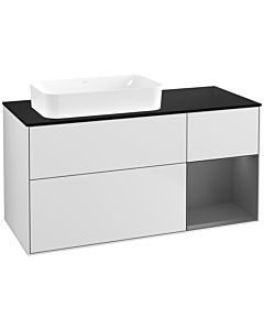 Villeroy und Boch Finion Villeroy und Boch F692GKMT 120x60.3x50.1cm, étagère à droite anthracite mat, laqué blanc mat