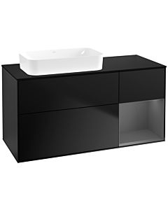 Villeroy und Boch Finion Villeroy und Boch F692GKPD 120x60.3x50.1cm, étagère à droite anthracite mat, laqué noir mat