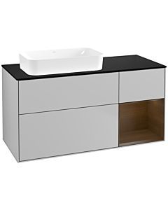 Villeroy und Boch Finion Villeroy und Boch F692GNGJ 120x60,3x50,1cm, étagère droite placage noyer, gris clair mat