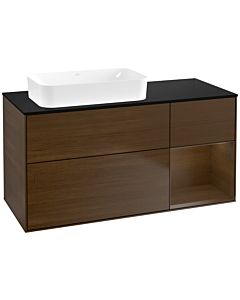 Villeroy und Boch Finion Waschtischunterschrank F692GNGN 120x60,3x50,1cm, Regal rechts Walnut veneer, Walnut veneer