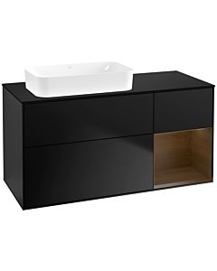 Villeroy und Boch Finion Villeroy und Boch Finion F692GNPD 120x60.3x50.1cm, shelf on the right walnut veneer, black matt lacquer