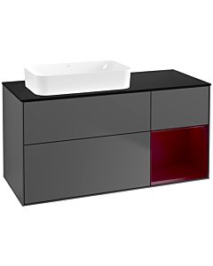 Villeroy und Boch Finion Villeroy und Boch F692HBGK 120x60.3x50.1cm, étagère à droite Peony , anthracite mat